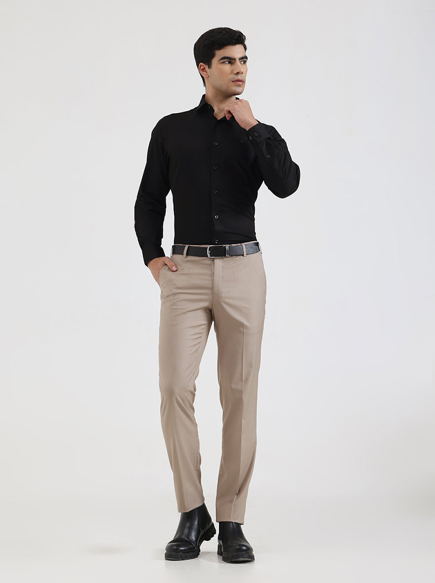 Black Solid Slim Fit Party Wear Shirt | Greenfibre
