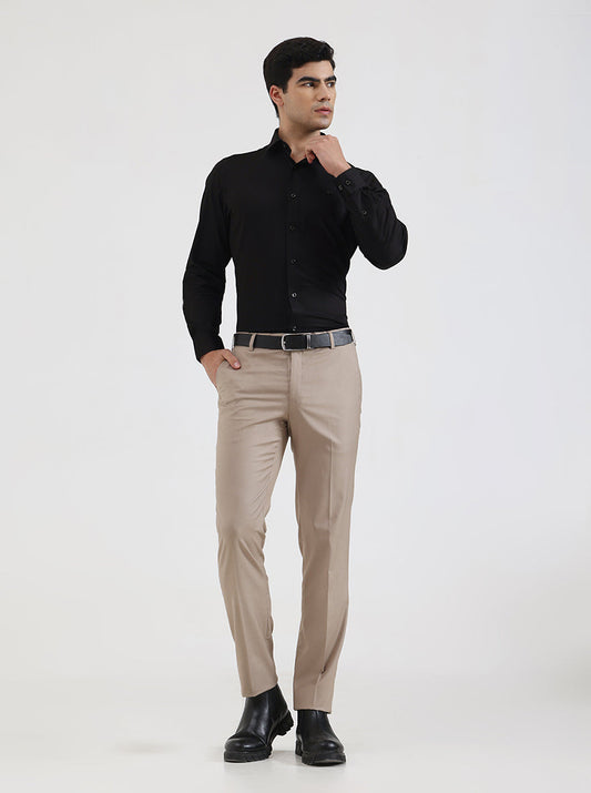 Black Solid Slim Fit Party Wear Shirt | Greenfibre