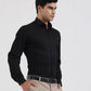 Black Solid Slim Fit Party Wear Shirt | Greenfibre
