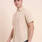 Beige Solid Slim Fit Casual Shirt | Greenfibre