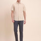 Beige Solid Slim Fit Casual Shirt | Greenfibre