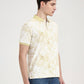 Lime Green Printed Slim Fit Polo T-Shirt | Greenfibre