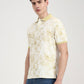 Lime Green Printed Slim Fit Polo T-Shirt | Greenfibre