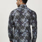 Blue Printed Slim Fit Party Wear Shirt | Greenfibre