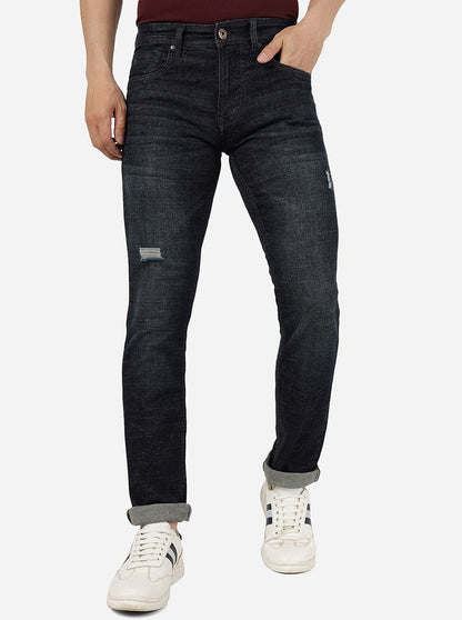 Blue Solid Narrow Fit Jeans | Greenfibre