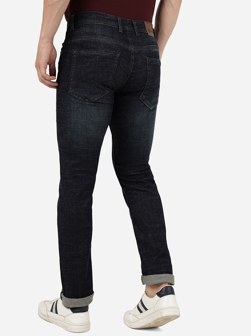 Blue Solid Narrow Fit Jeans | Greenfibre