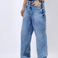 Cloudy Blue Washed Relax Fit Baggy Denim | JadeBlue