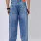 Cloudy Blue Washed Relax Fit Baggy Denim | JadeBlue