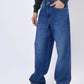 Mid Blue Washed Relax Fit Baggy Denim | JadeBlue