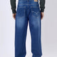 Mid Blue Washed Relax Fit Baggy Denim | JadeBlue