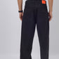 Raw Black Washed Relax Fit Baggy Denim | JadeBlue