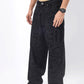 Jet Black Washed Relax Fit Baggy Denim | JadeBlue