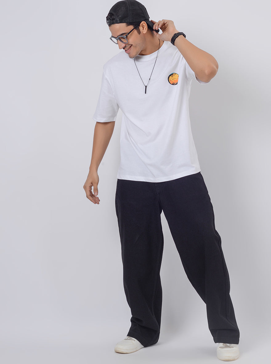 Raw Black Washed Relax Fit Baggy Denim | JadeBlue