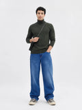 Mid Blue Washed Relax Fit Baggy Denim | JadeBlue