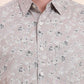 Grey Printed Slim Fit Casual Shirt | Greenfibre
