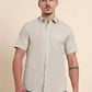 Off-White Solid Smart Fit Semi Casual Shirt | Greenfibre