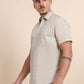 Off-White Solid Smart Fit Semi Casual Shirt | Greenfibre