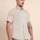 Off-White Solid Smart Fit Semi Casual Shirt | Greenfibre