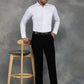 White Printed Slim Fit Formal Shirt | GreenFibre