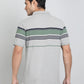 Grey Striped REGULAR FIT Polo T-Shirt | Greenfibre