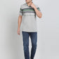 Grey Striped REGULAR FIT Polo T-Shirt | Greenfibre