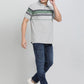 Grey Striped REGULAR FIT Polo T-Shirt | Greenfibre