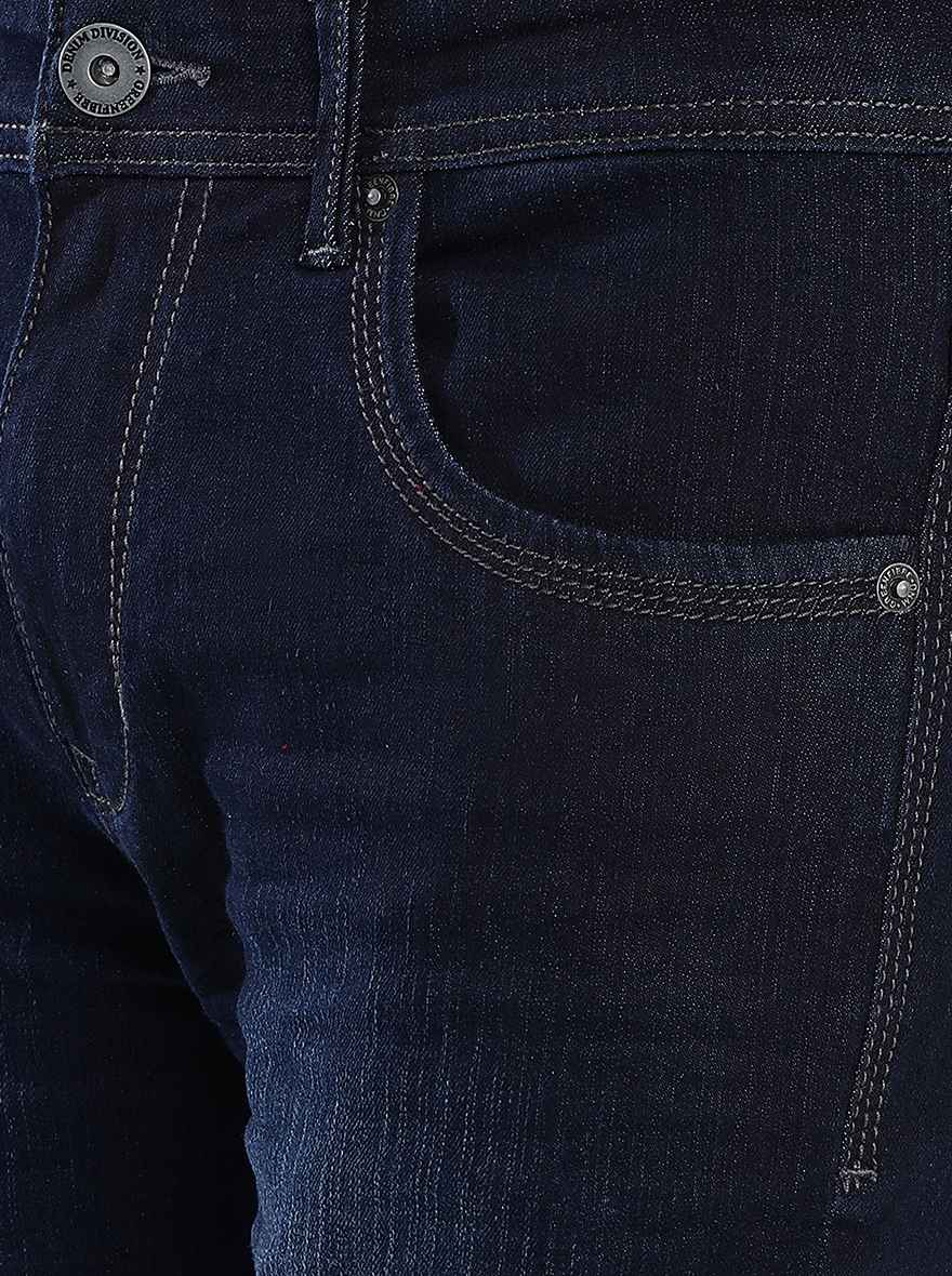 Navy Blue Washed Narrow Fit Jeans | Greenfibre