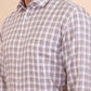 White & Pink Checked Regular Fit Formal Shirt | Greenfibre
