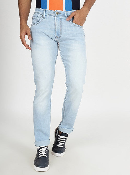 Light Blue Washed Narrow Fit Jeans | Greenfibre