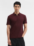 Maroon Solid Slim Fit Polo T-Shirt | Greenfibre