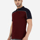 Maroon & Navy Blue Striped Slim Fit Polo T-Shirt | Greenfibre