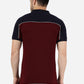 Maroon & Navy Blue Striped Slim Fit Polo T-Shirt | Greenfibre