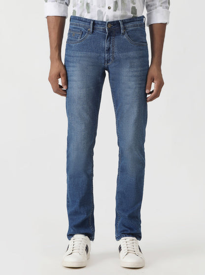 Blue Washed Slim Fit Jeans | Greenfibre