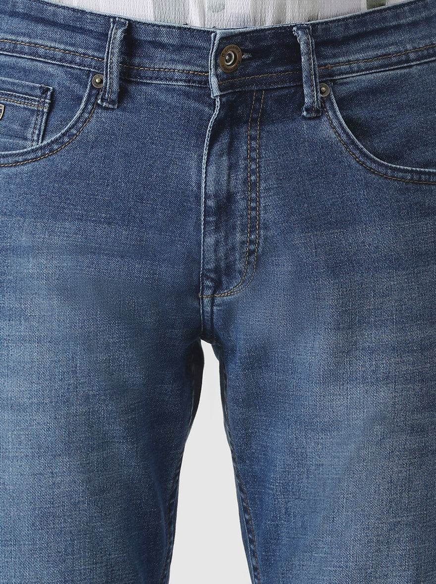 Blue Washed Slim Fit Jeans | Greenfibre