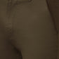 Olive Brown Solid Super Slim Fit Casual Trouser | Greenfibre