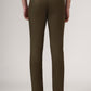 Olive Brown Solid Super Slim Fit Casual Trouser | Greenfibre