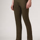 Olive Brown Solid Super Slim Fit Casual Trouser | Greenfibre