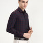 Maroon Checked Slim Fit Formal Shirt | Greenfibre