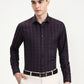 Maroon Checked Slim Fit Formal Shirt | Greenfibre