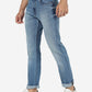 Mid Blue Solid Straight Fit Jeans | Greenfibre