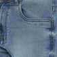 Mid Blue Solid Straight Fit Jeans | Greenfibre