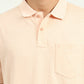 Peach Printed Slim Fit Polo T-Shirt | Greenfibre