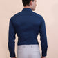Peacock Blue Solid Slim Fit Party Wear Shirt | Greenfibre