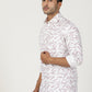 White Printed Slim Fit Party Wear Shirt | Greenfibre