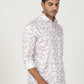 White Printed Slim Fit Party Wear Shirt | Greenfibre