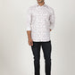 White Printed Slim Fit Party Wear Shirt | Greenfibre