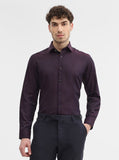 Dark Wine Solid Slim Fit Party Wear Shirt | Greenfibre