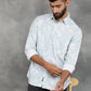 Light Green Printed Slim Fit Casual Shirt | GreenFibre