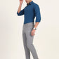Steel Grey Solid Neo Fit Casual Trouser | Greenfibre