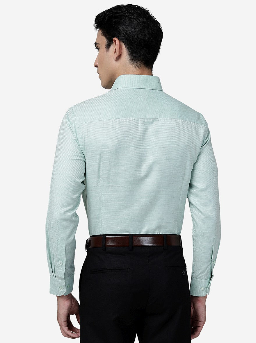 Green Solid Slim Fit Formal Shirt | Greenfibre